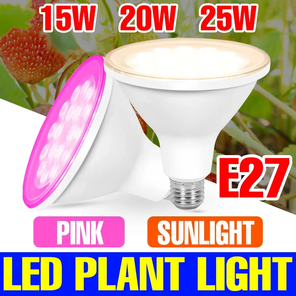 

25W LED Full Spectrum Grow Light Bulb E27/E26 Hydroponics Lamp 220V For Indoor Potted Fruit Vegetables Plant Fill Lighting 110V