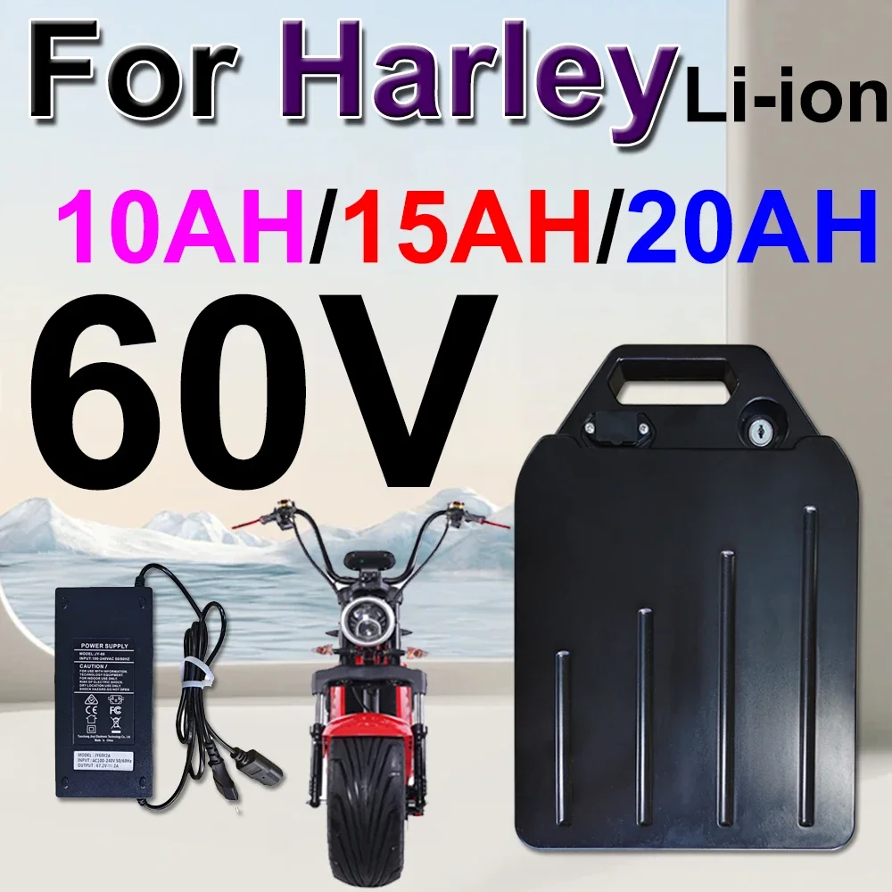 

For Harley Electric Vehicle Lithium Battery 18650 Battery 60V 20AH Two wheeled Foldable City Coco Scooter Bicycle+charger