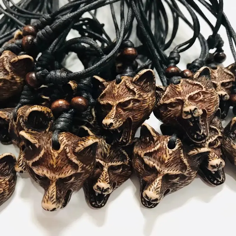 

30 pcs Gothic Punk Devil wolf necklace Vintage Steampunk Men's Hiphop Motorcycle Rock Biker Jewelry pendant ymm