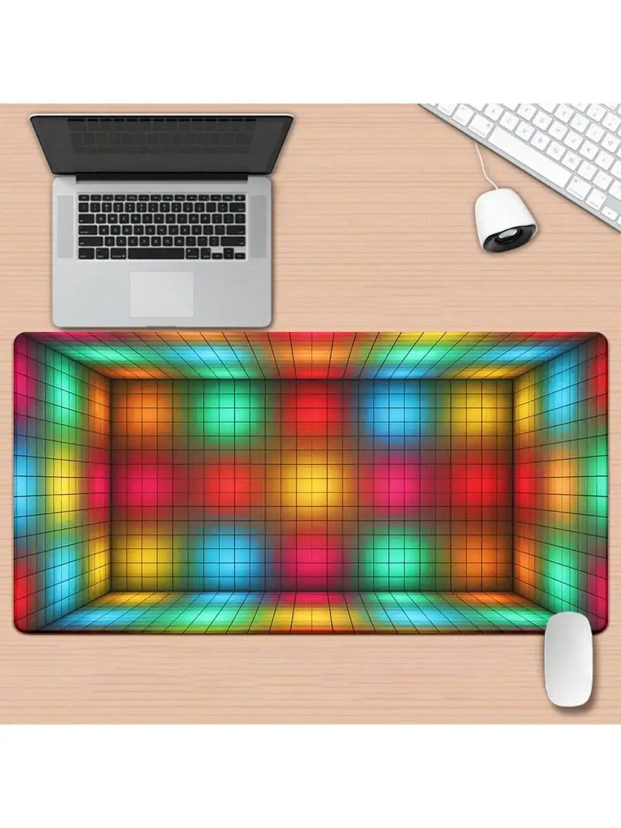 

XXL Gaming Desk Mat Large Mouse Pad Keyboard Surface Retro 80s Arcade Design Non-Slip HD Printed For PC Office Home Adult Gift