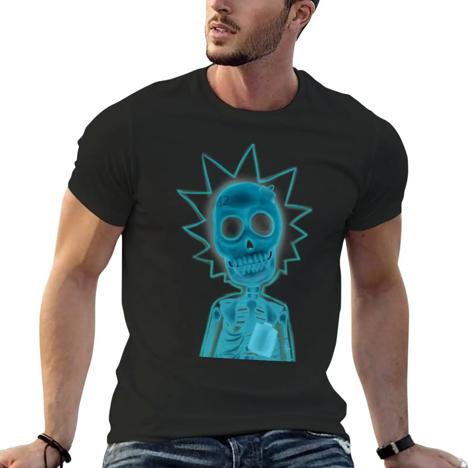 Camiseta de Rick x-ray para hombre, camisa esencial de verano