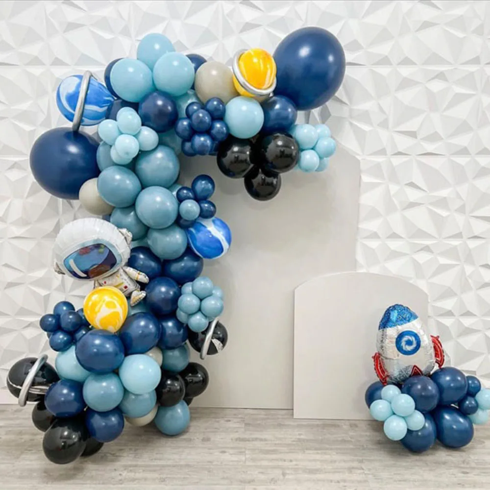 116Pcs Space Party Decorations Balloon Garland Kit Foil Rocket Astronaut Latex Balloons for Boys Kids Birthday Party Supplies