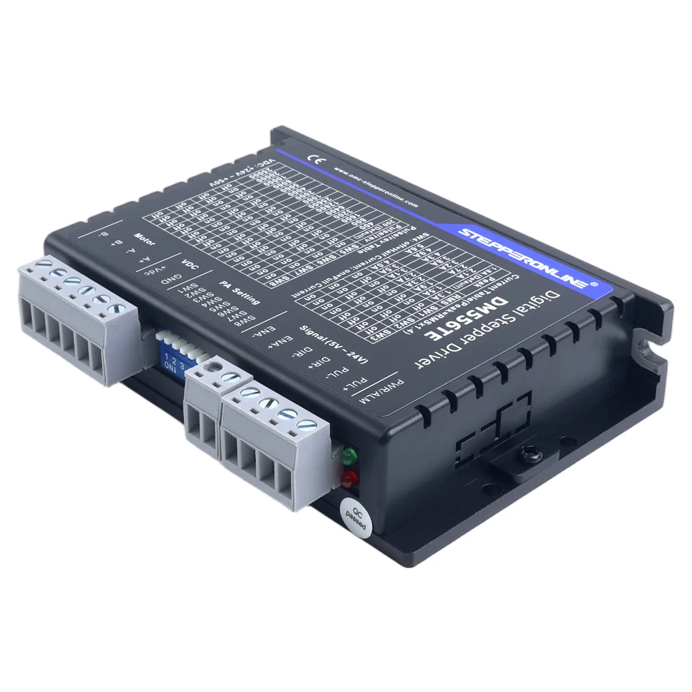 STEPPERONLINE Stepper Motor Driver DM556TE 2-phase 1.8-5.6A 24-50VDC 400-25600Microstep for Nema 23/ Nema24 Stepping Motor