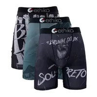 3Pcs ETHIKA Underwear Boxers Fashion Print Mens Underpants Breathable Men's Panties Lingeries Plus Size L-3XL Men Boxer Trunks