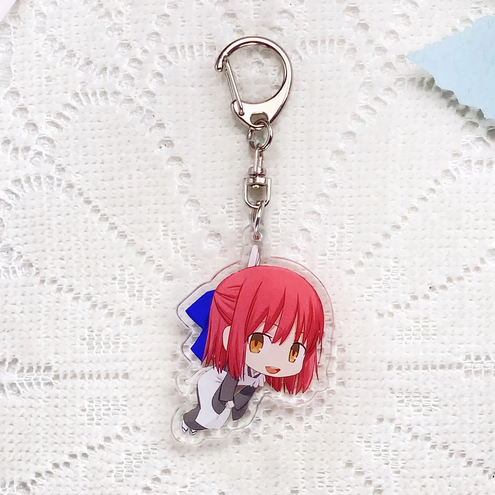 1/7PCS Tsukihime: A Piece of Blue Glass Moon Acrylic Car Keychain Accessories Keyrings Friends Gifts Bag Charms Backpack Pendant