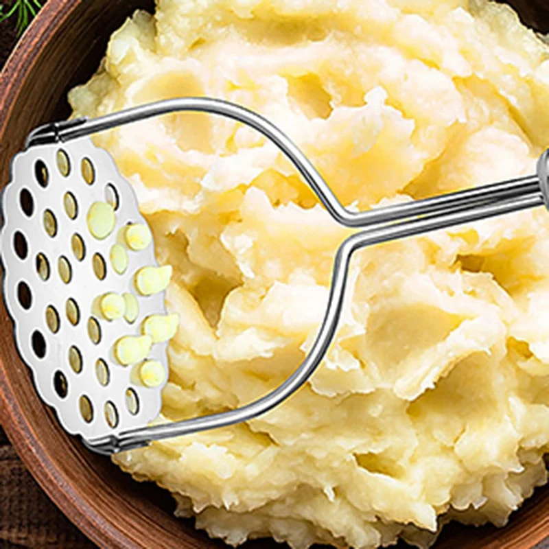 ที่บดมันฝรั่ง2ชิ้นที่บดมันฝรั่งสแตนเลสสตีลหนักแบบบูรณาการที่บดแบบลวดอุปกรณ์ที่ใช้ในครัวทนทานติดตั้งง่ายใช้งานง่าย
