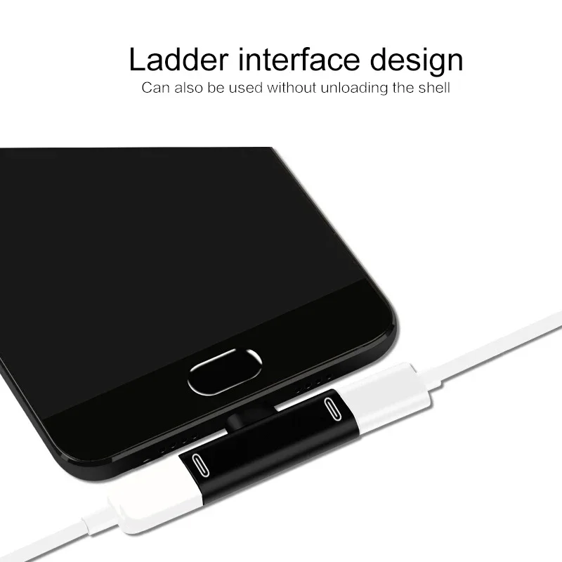 USB Tipo C para Tipo-C Adaptador, Cabo de carregamento, Fone de ouvido Conversor, 3 em 1, Xiaomi Mi 8, Mi 6 Headphone