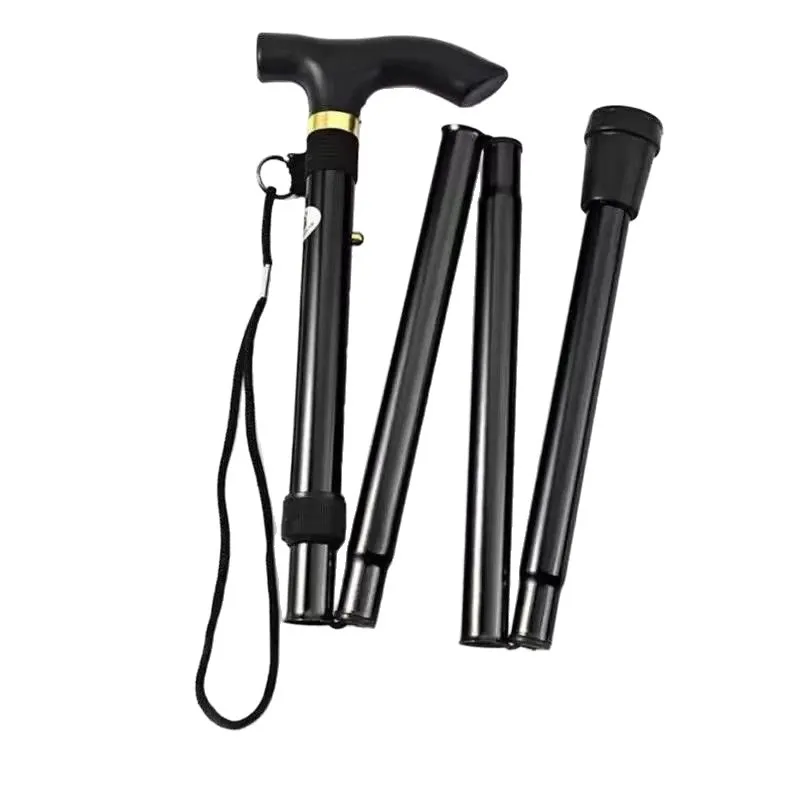 Neu! Für ältere Menschen Teleskop-Gehstock Outdoor Wandern Trekkingstöcke Aluminiumlegierung Metall Klappstock Krückenstange