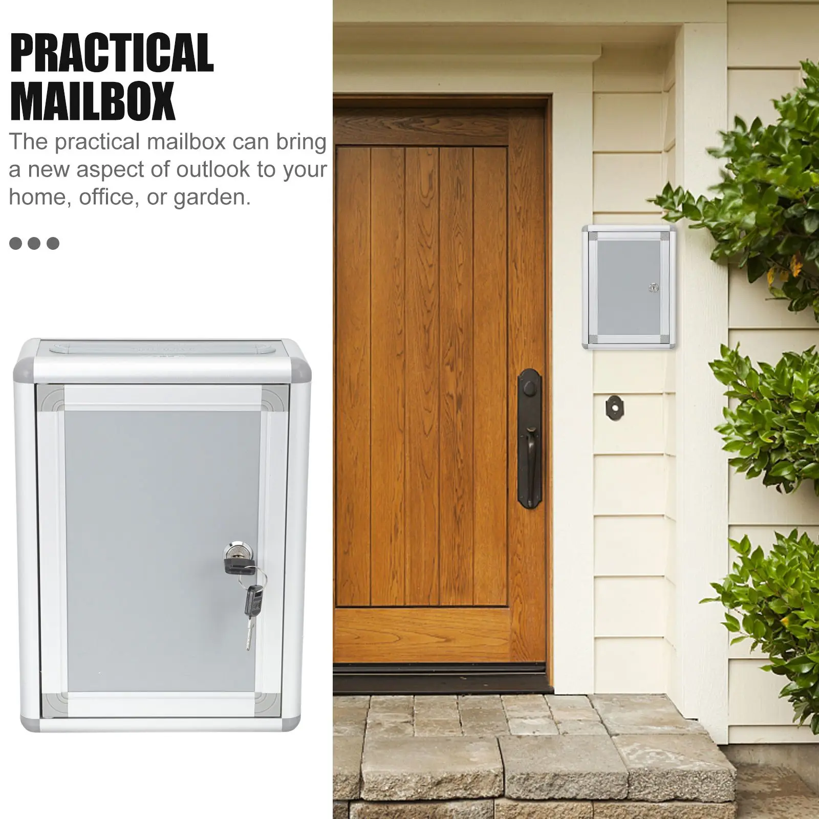 ParedeMountMailboxVintageAluminumAlloyLockingOfficeRetroHomeOutdoorGardenSuggestionPlacePostLetterBox