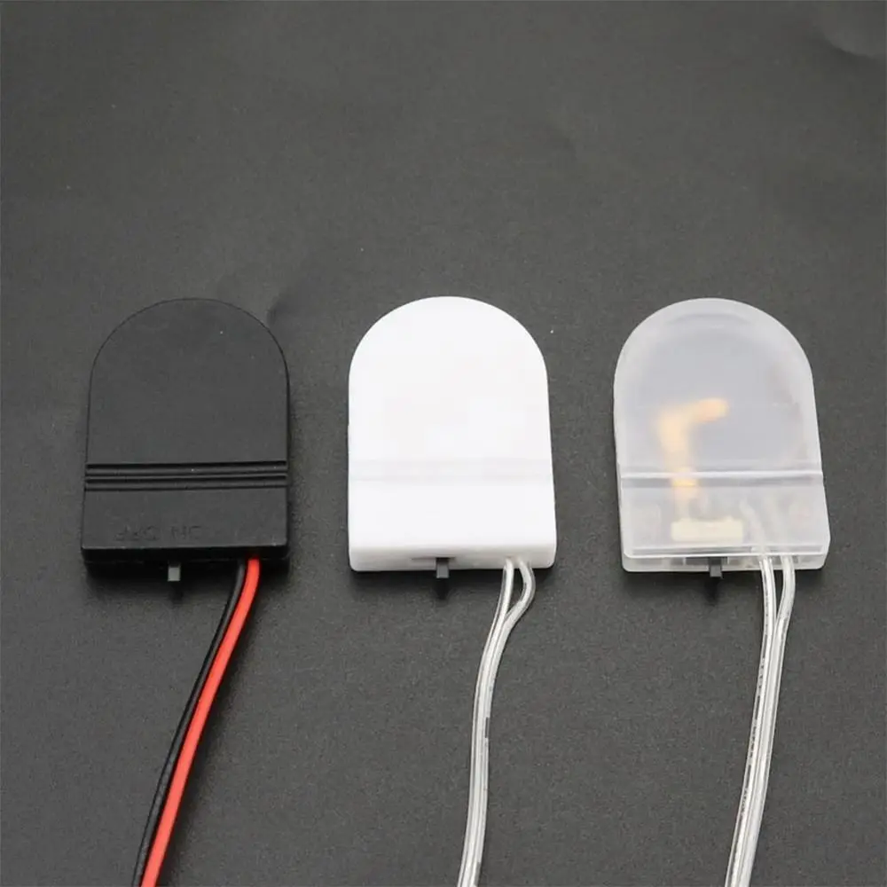 1/2/5pcs Plastic Tool Parts With ON/OFF Switch CR2032 Case Cover Battery  Holder Button Coin Cell Battery Storage Box