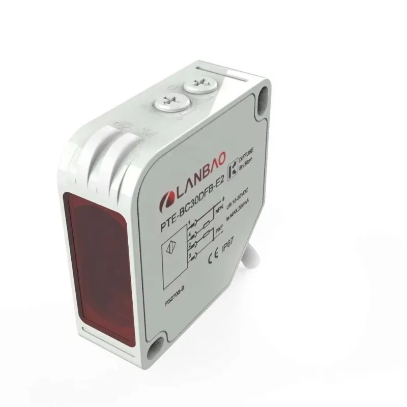 Lanbao Square Polarized Reflection Beam  240V  AC DC 5 Wires Relay Output Infrared  Photoelectric Switch Sensor