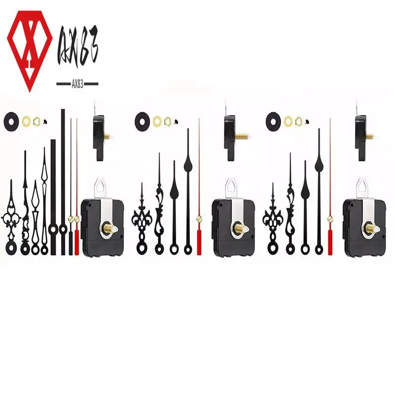

AX83-3PCS Silent DIY Clock Movement Mechanism Hands Kit Wall Clock Movement Repair Tool Parts Kit Long Shaft Mechanism