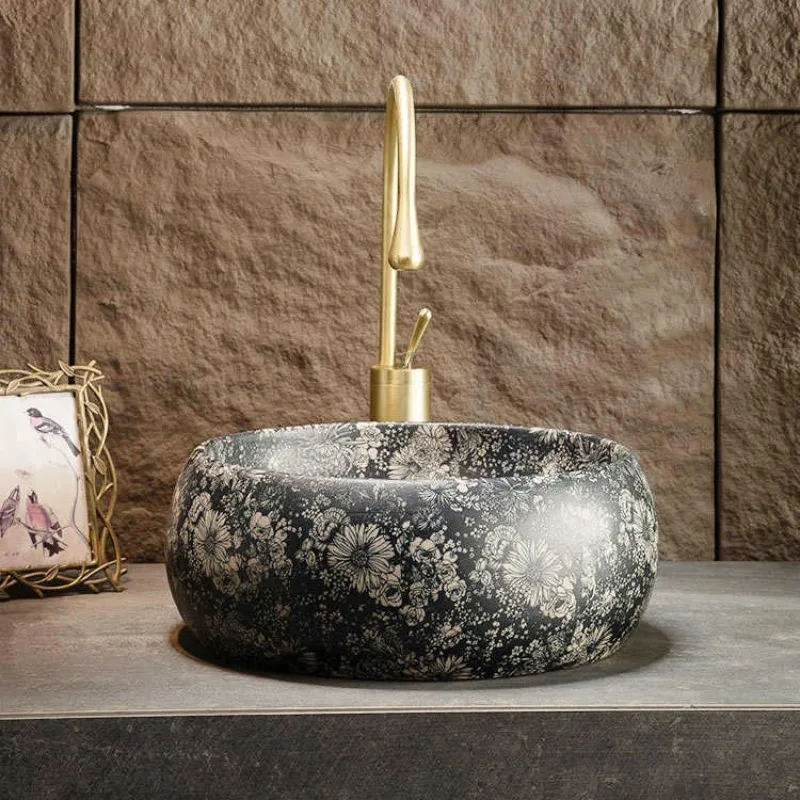 Creative Tire Shaped Vessel Sink, Single Countertop Bathroom , Artistic Hand for Courtyard, Balcony and Outdoor Bathroom