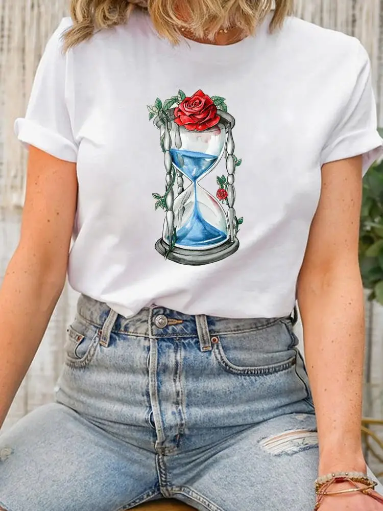 Camiseta de manga corta con estampado de mariposa para mujer, Camiseta estampada de los 90, ropa de moda para primavera y verano