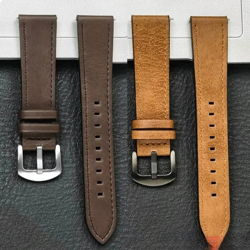 20mm 22mm Leather Strap for Redmi Watch 5 / 3 Active Lite Soft Business Wristband Strap for Samsung Galaxy Watch 7 6 5 4 Classic