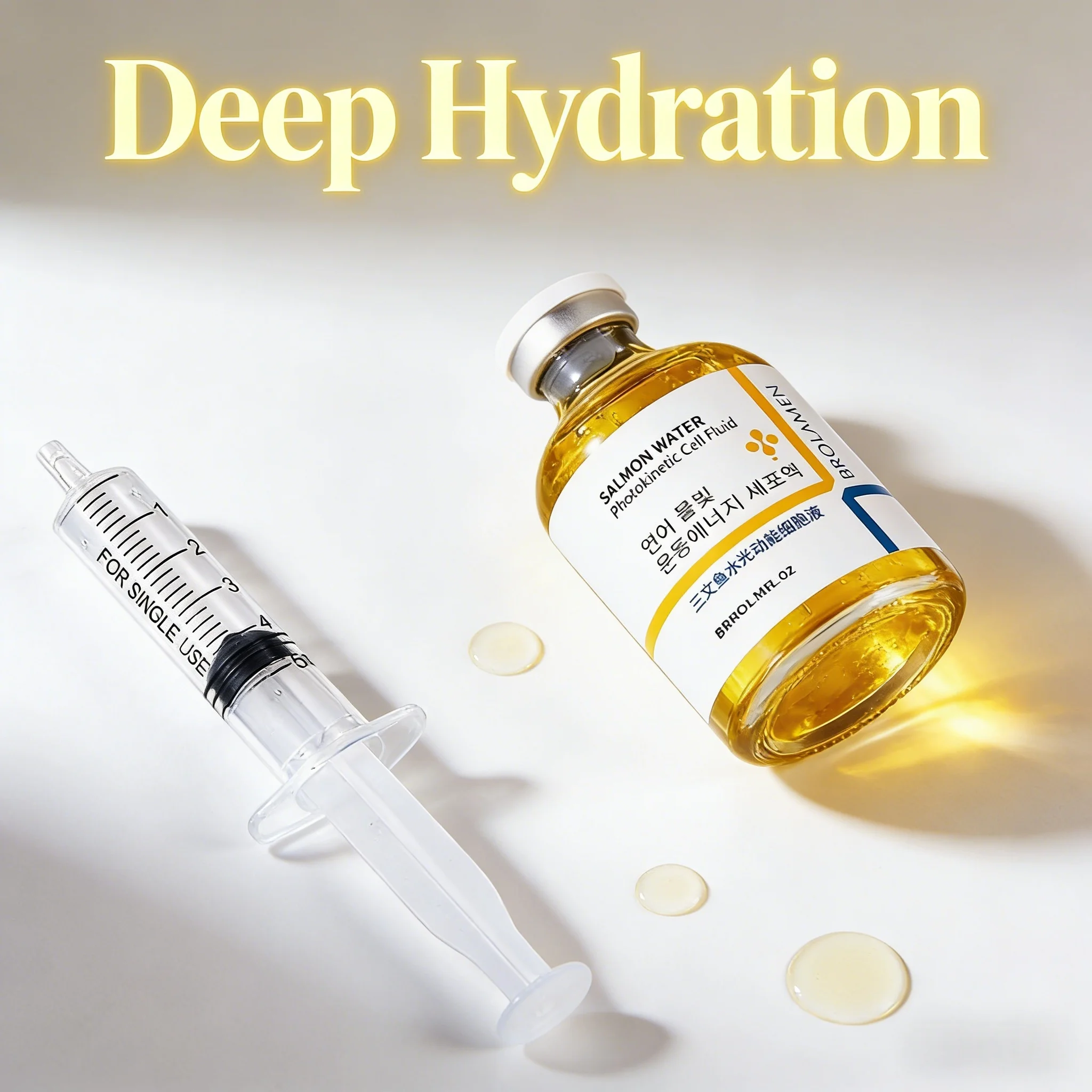 Suero Antiarrugas de Salmón, Fórmula Coreana de Rejuvenecimiento, Fortalece la Barrera Cutánea, Hidratación Duradera 24H, Cuidado Facial Permanente