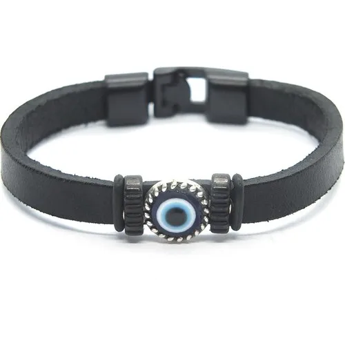 Feans Evil eyes Pattern Leather Bracelet DBE106