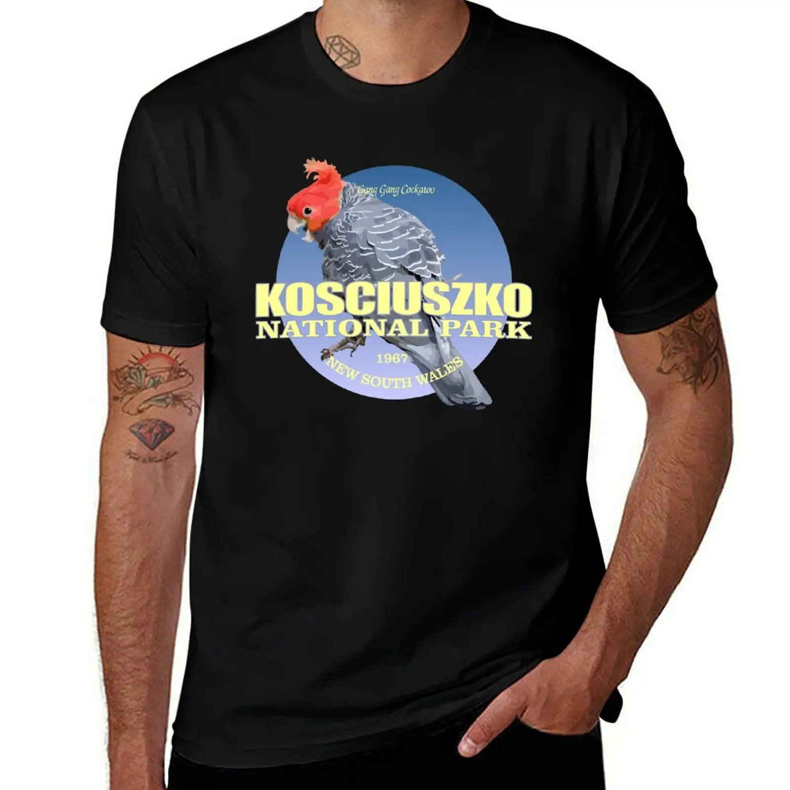 Kosciuszko National Park (Gang Gang Cockatoo)(WT) T-Shirt Lightweight Print T-Shirt