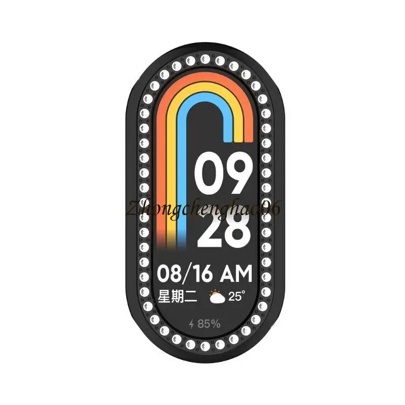 Bekijk diamant bezelafdekking geschikt voor band 8 Protector Frame Cover PC Shell Watch Housing 601F