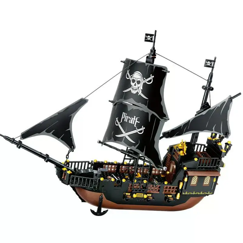 

GUDI 9115 Building Block Pirate Stronghold Black Pearl Boat Royal Navy Warship Port Bricks Toy For Christmas Gift