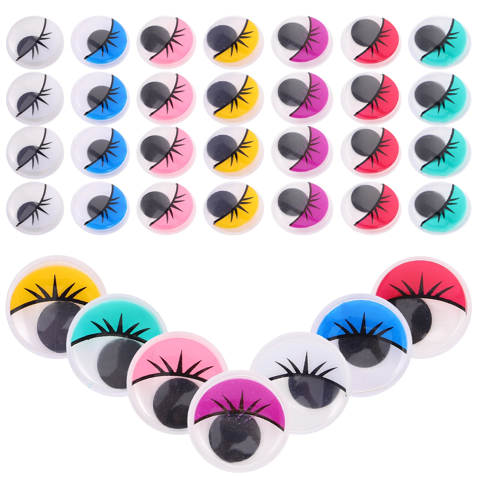 50 قطعة مجموعة المواد الحرفية 20 مللي متر الملونة المستديرة ذاتية اللصق عيون جوجلي DIY بها بنفسك المشاريع الفنية سكرابوكينغ الحيوانات المحشوة دمية
