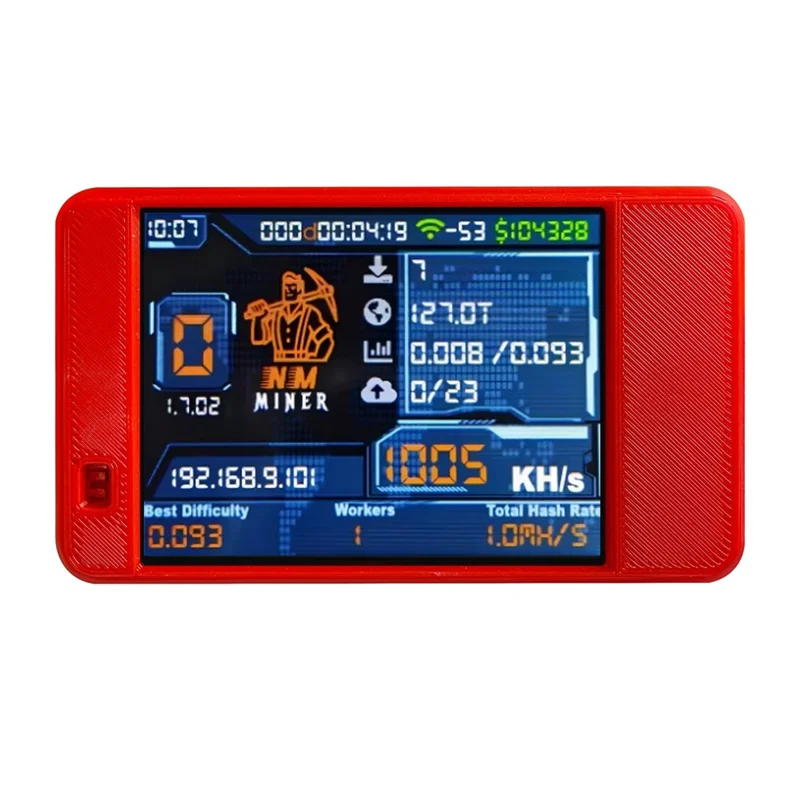 AFOURT-Nmminer Nerdminer Upgrade 992 KH/S Hashrate ESP32-2432S028 2.8Inch Display Colorful Case Bitcoin Solo Lottery Miner C