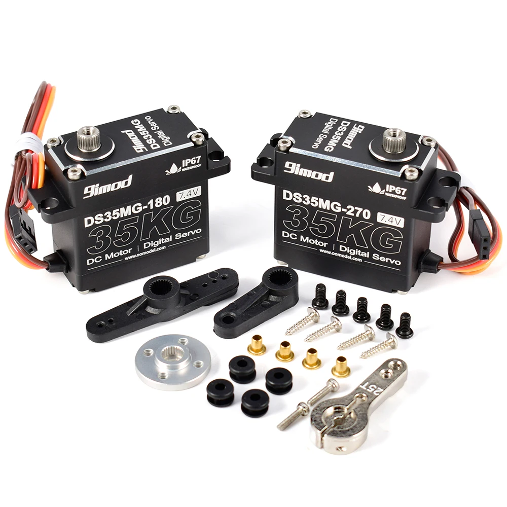 9imod DS35MG 35 kg wasserdichtes Servo 180 ° /270 ° Vollaluminiumgehäuse, Edelstahlgetriebe mit hohem Drehmoment für 1/8 1/10 RC Car – Detail 3