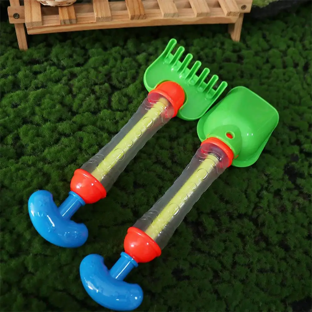 Plástico luta de água brinquedos de praia pás handheld spray de água brinquedos ancinhos chuveiro interativo puxando tipo sprinkler brinquedo verão