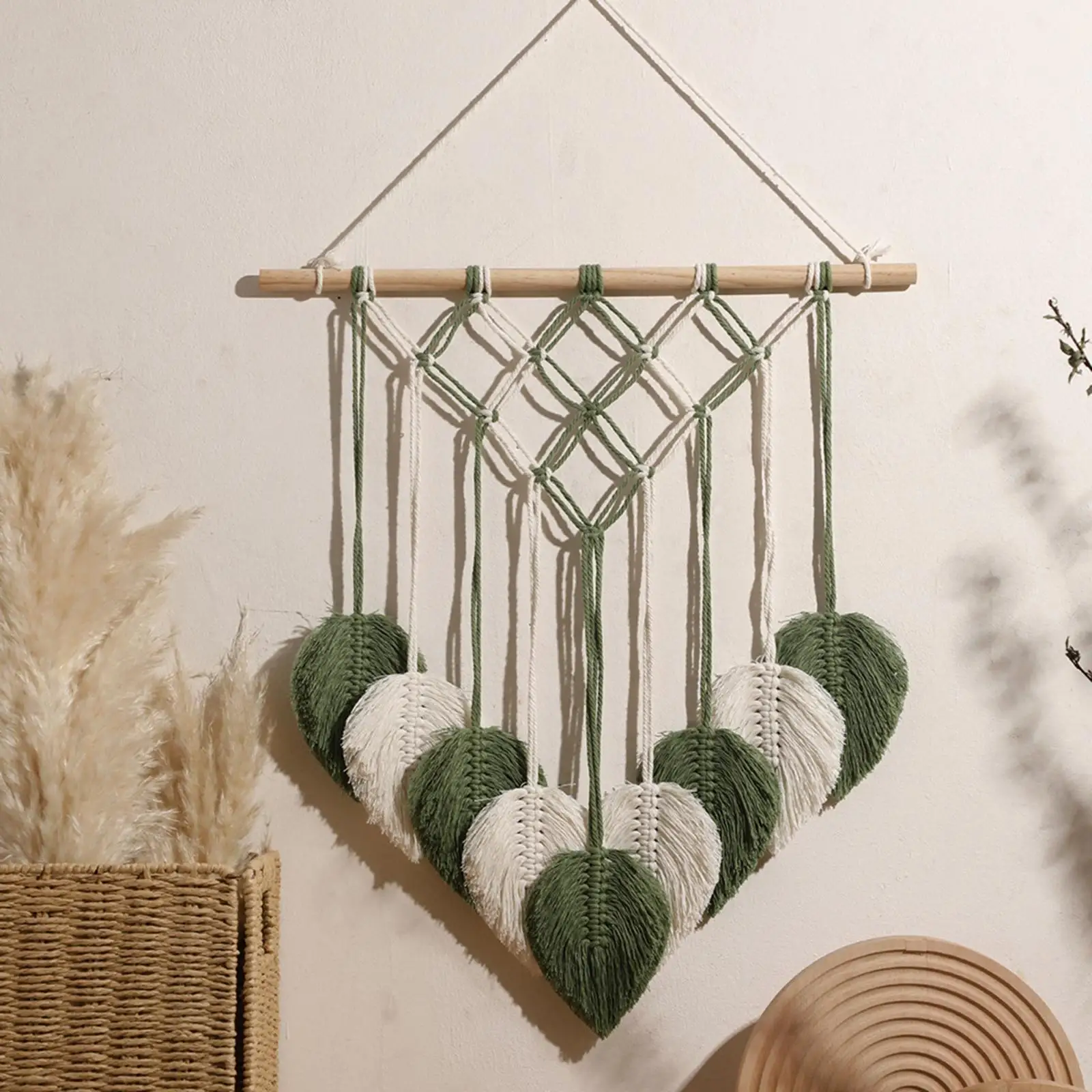 

Macrame Wall Hanging Handwoven Tapestry Boho Ornament Nordic with Tassel for