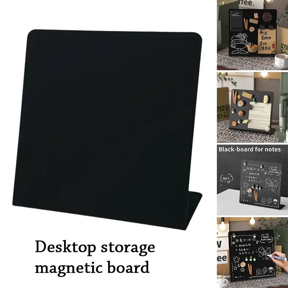 Metal Magnetic Blackboard DIY Design Badge Notes Storage Desktop Message Board Vertical Storage Display Board