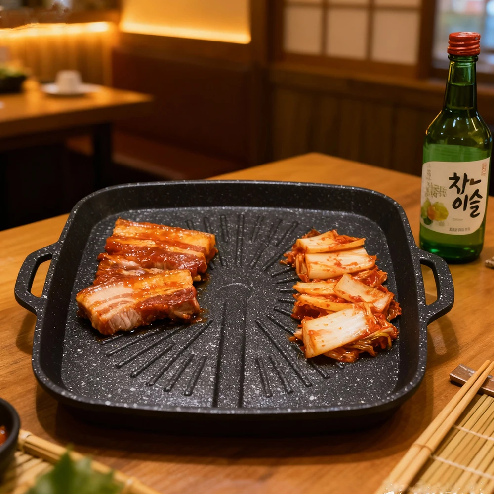 กระทะย่างเกาหลีแบบไม่ติดกระทะ - Korean Bbq Grill บทวิจารณ์และราคา