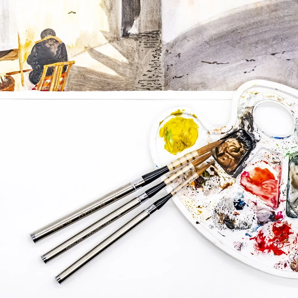 Artsecret Detachable Watercolor Acrylic Paint Brush Outdoor Metal Outdoor Pocket Travel Portable Rod Painting Acrylics Brushes