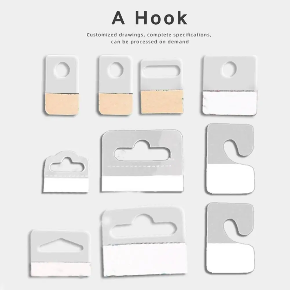 100Pcs Hang Tabs Slot Hole/Air Hole/S-shaped Adhesive Hang Tabs Tags Hook Package Box Bag Hangers Peghooks Store Retail Display