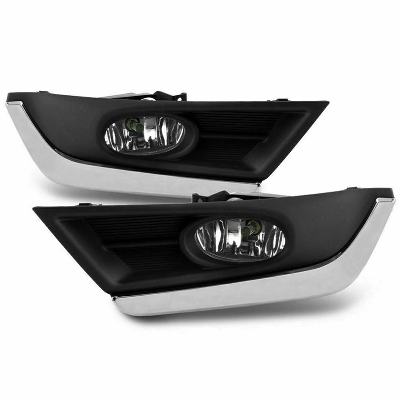 1Pair Front Halogen Fog Lights Trim Cover Driving Lamps W/Wiring Kit For Honda CR-V CRV 2017-2019 HO2593141 HO2592141