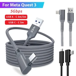 3-5M Data Line Charging Cable for Meta Quest 3S /3/2 Pico4 3.0 USB Cable Type C Data Transfer USB-A to Type-C Cable for VR Phone