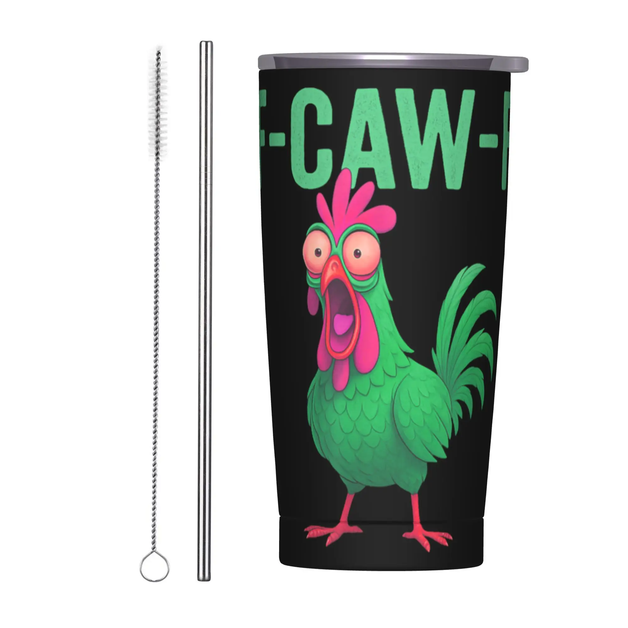 

Забавная кружка-термос F-Caw-F Chicken FCAWF из нержавеющей стали с вакуумной изоляцией для путешествий и активного отдыха, 20 унций