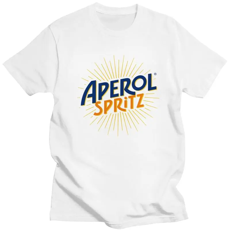 Custom Vintage Cocktail Drink Orange Spritz Aperols Tshirts for Men Short Sleeves T Shirt Cool T-shirts Slim Fit Pure Cotton Tee