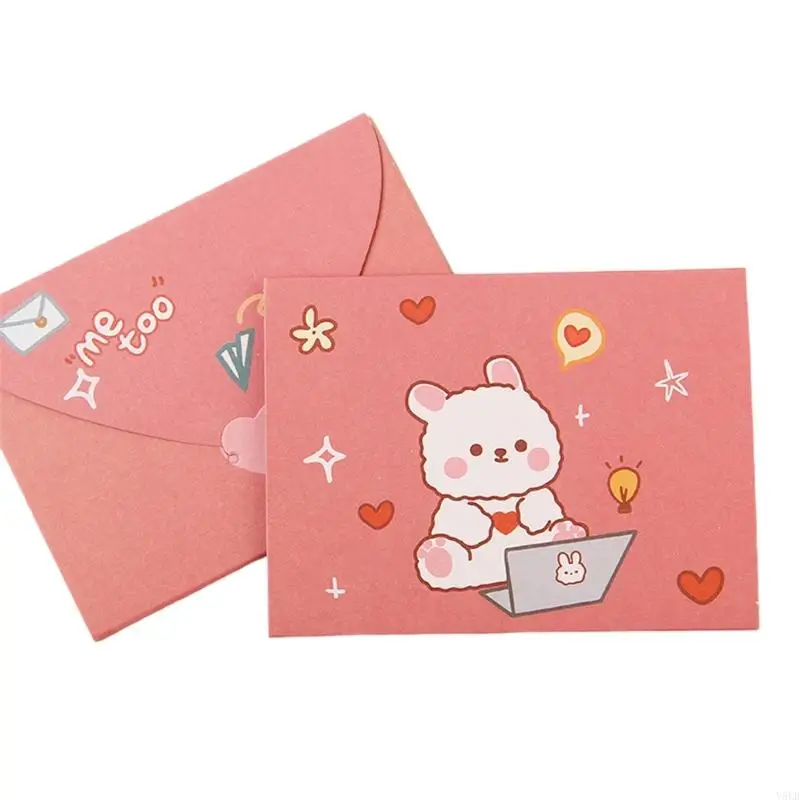 Y5LB Birthday Card Festival Card Cartoon Animal Greeting Card Envelope Postcard Birthday Gift Card for Birthday Parties