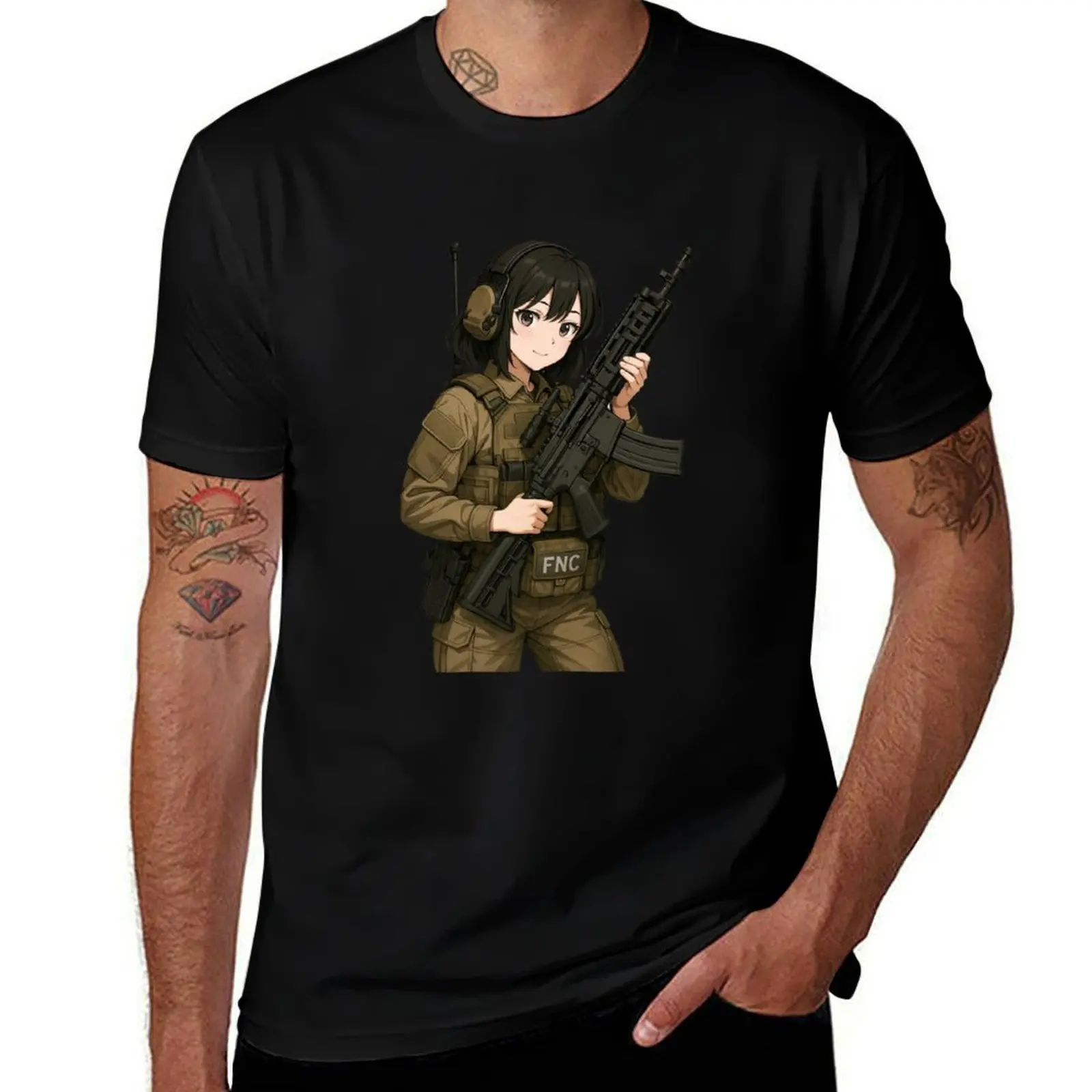 

Tactical Girl T-Shirt graphics boys animal print gifts for boyfriend Short sleeve tee men clothes