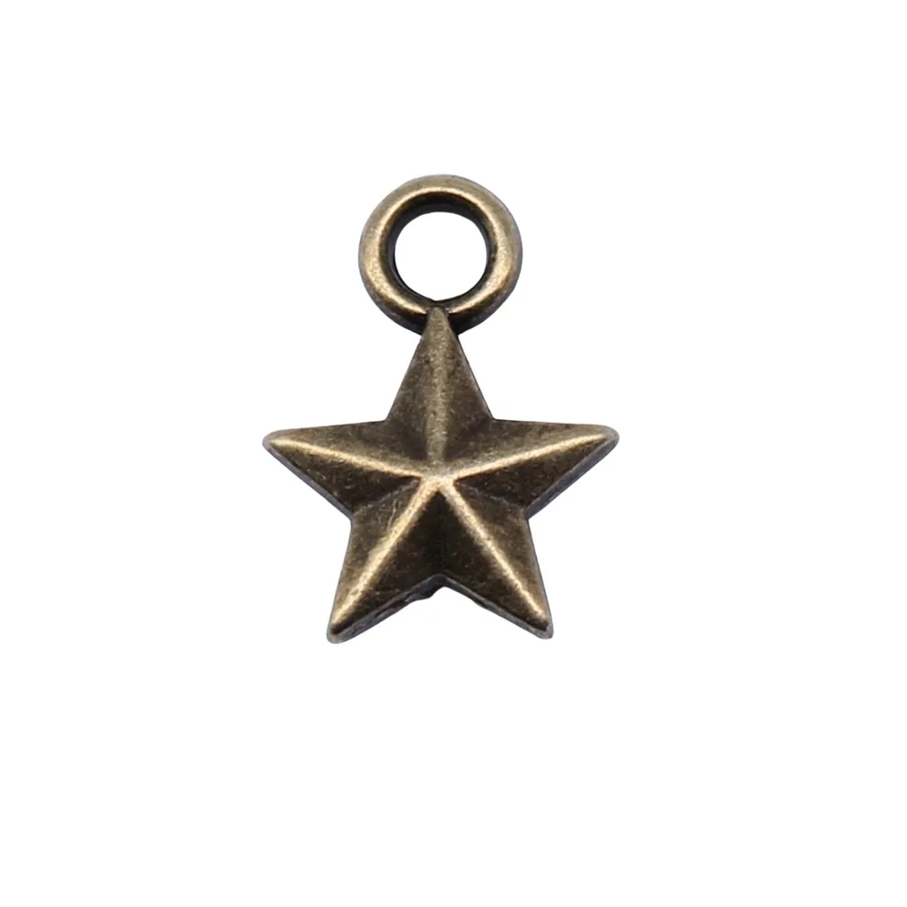 40pcs Pentagram Star Charm For Jewelry Making 10x7mm 3 Colors Jewelry Accessories