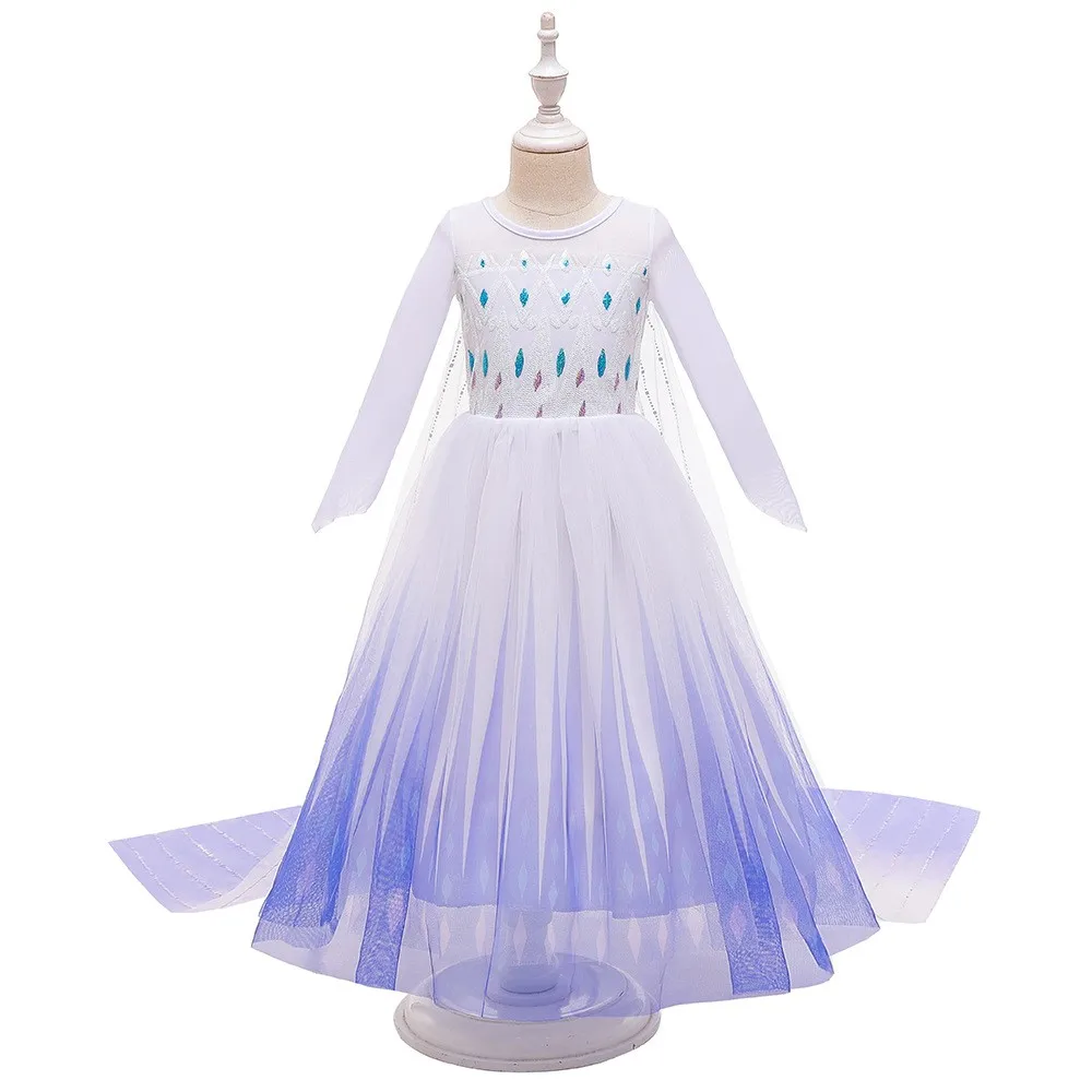 Disney Witte Jurk Voor Meisjes Fancy Queen Frozen Elsa Kostuum Meisjes Prinses Jurk Halloween Meisje Cosplay Verjaardagsfeestje