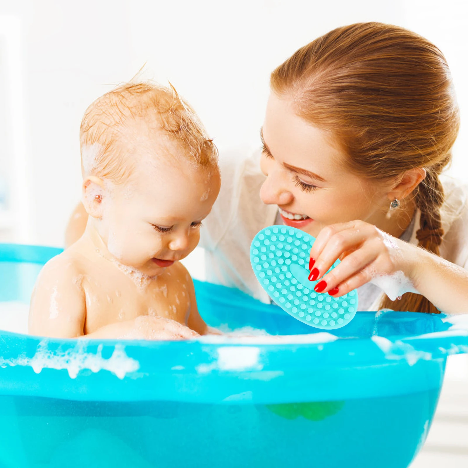 

2Pcs Silicone Bath Brush Dualsided Soft Scalp Massager for and Adults Gentle Exfoliating and Sensory Development Tool