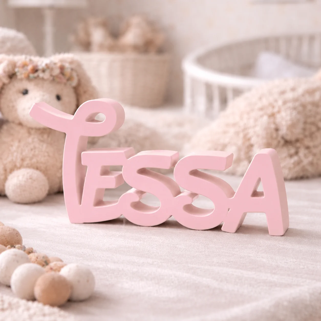 1pc Custom Bohemian style PVC Wooden Name Plaque, Bedroom Room Table Decor,Ornament for Nursery Baptism Wedding Anniversary Gift