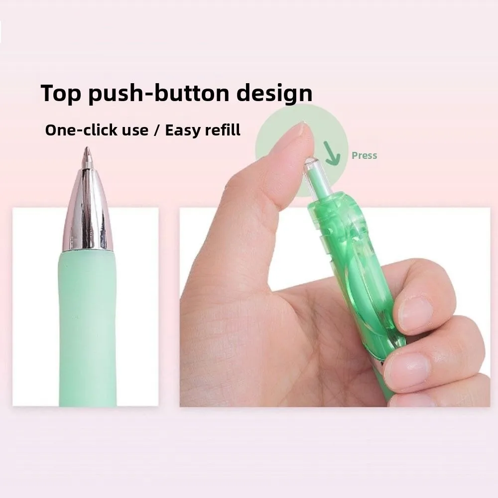 4PCS/Set Cartoon 0.5mm Neutral Pen Black Ink Press Sign Pen Soft Grip Quick Drying Gel Pen Writing Tool