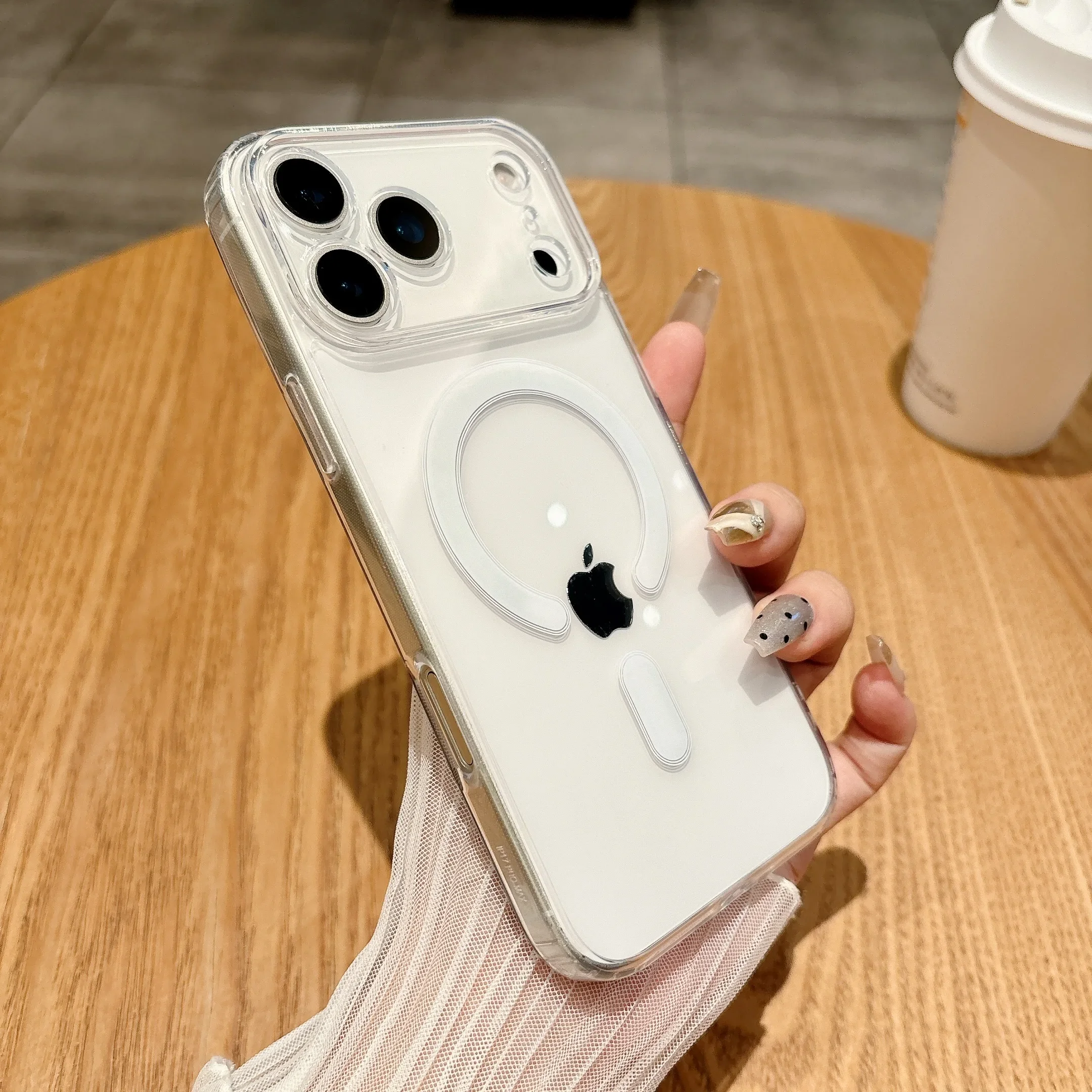 Precisie Gat Transparante Magnetische Telefoon Case voor Apple IPhone 17 Air 16 15 14 13 12 11 X XS XR Pro Max Clear Hard Cover