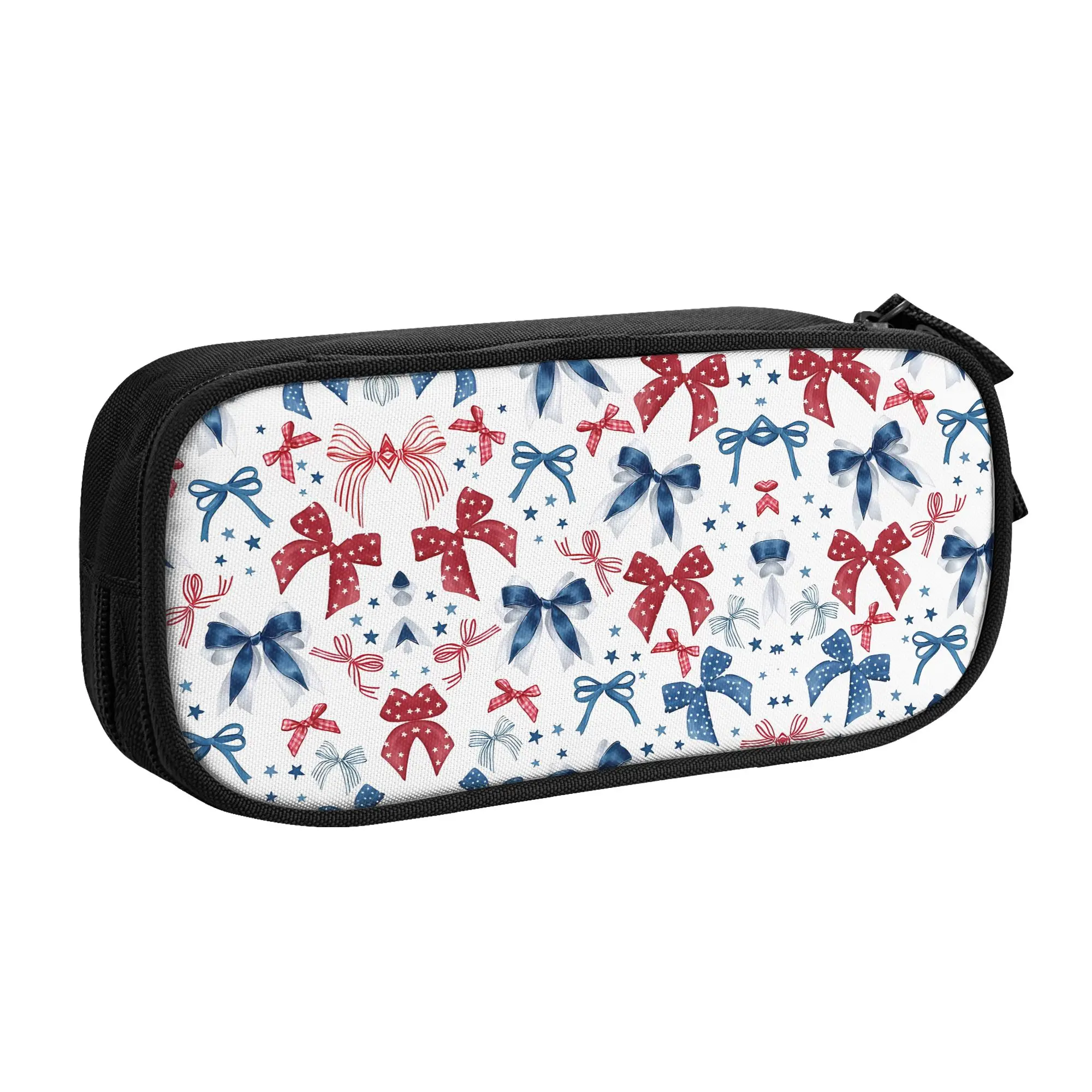 1 piece Lightweight Preppy Coquette Bow Pencil Case Student Pen Bag Back To School Office Stationery Bag