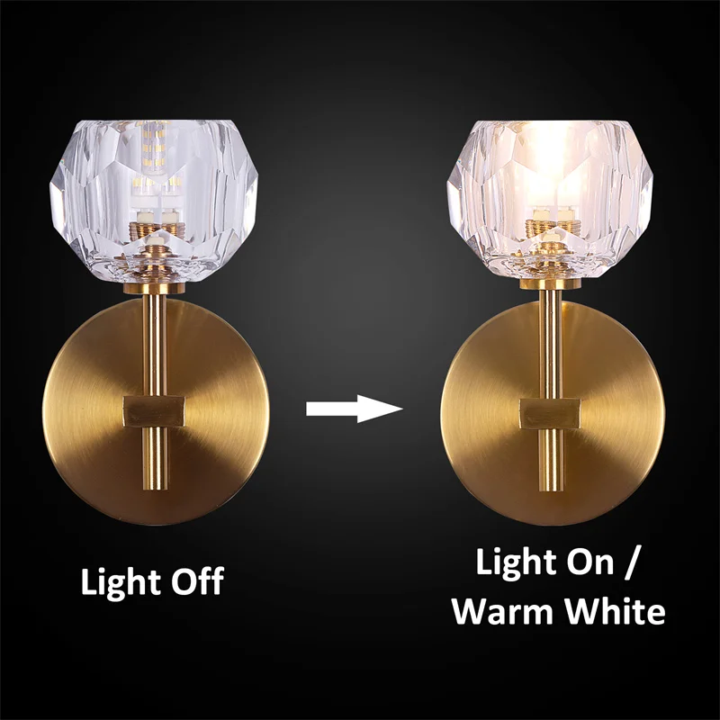 Modern Crystal Sconce Lamp G9 Wall Sconce Aisle Door Front Lights Sleeping Copper Wall Lights Bedside Lamp For Bedroom Fixtures