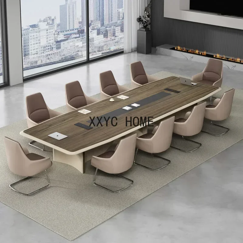 Office Desk Long Table and Chair Combination Simple Modern Conference Room Workbench Reception Business