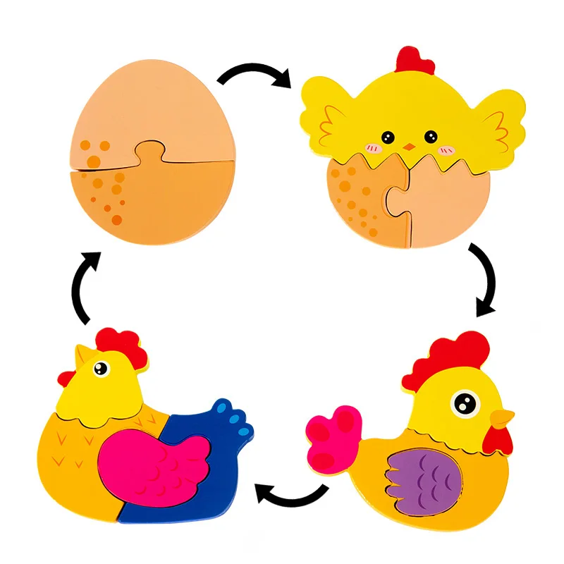 아기 장난감 나무 3D 퍼즐 장난감 라이프 사이클 퍼즐 만화 직소 퍼즐 어린이 유아 조기 교육 지능 선물