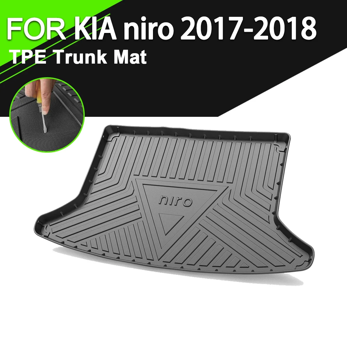 

Коврик для багажника из ТПЭ для KIA niro 2017-2018, автомобильный водонепроницаемый нескользящий резиновый подкладка для груза, аксессуары